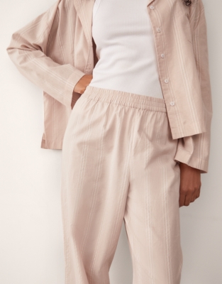 Organic Cotton Textured Stripe Pyjama Bottoms