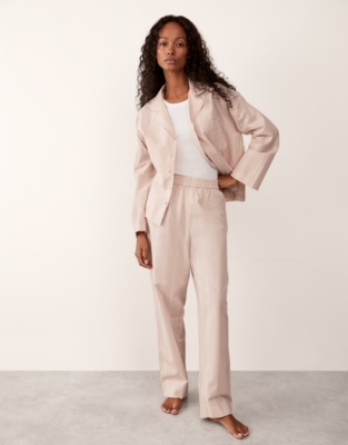 Organic Cotton Textured Stripe Pyjama Bottoms