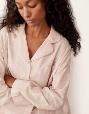 Organic Cotton Textured Stripe Pyjama Shirt