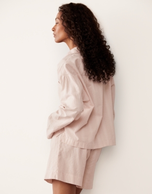 Organic Cotton Textured Stripe Pyjama Shirt