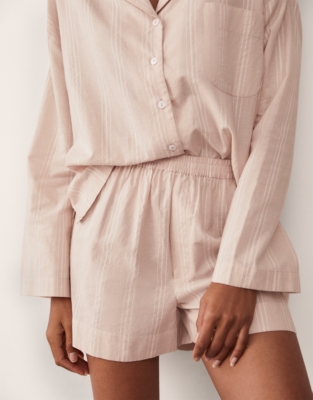 Organic Cotton Textured Stripe Shorts