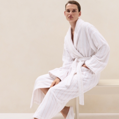 Organic Cotton Thin Stripe Robe