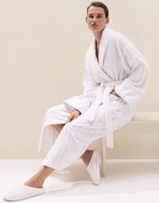 Organic Cotton Thin Stripe Robe