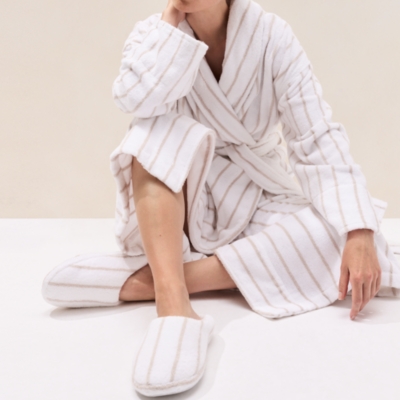Organic Cotton Thin Stripe Slippers