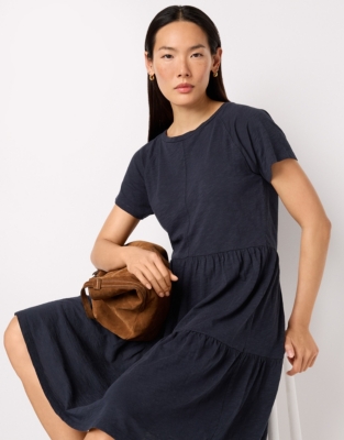 Organic Cotton Tiered Jersey Dress