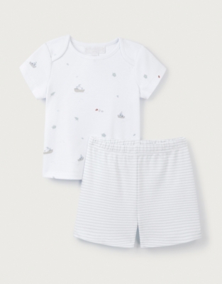 Organic Cotton Tiny Explorer Pajama Set (0–24mths)