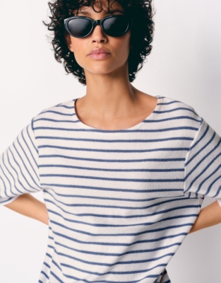 Organic Cotton Towelling Striped T-shirt