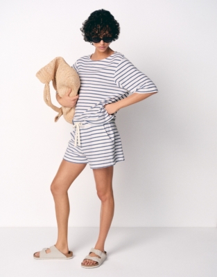 Organic Cotton Towelling Striped T-shirt