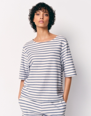 Organic Cotton Towelling Striped T-shirt