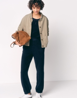 Organic Cotton Towelling Wide Leg Joggers
