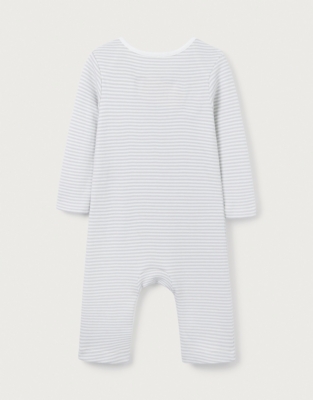 Organic Cotton Tractor Appliqué Sleepsuit (0–24mths)