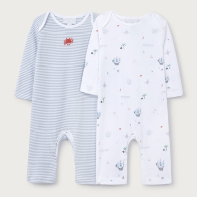 Organic Cotton Treasure Island & Stripe Sleepsuits — Set of 2 (0–24mths)