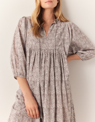 Organic Cotton Tulum Print Midi Dress