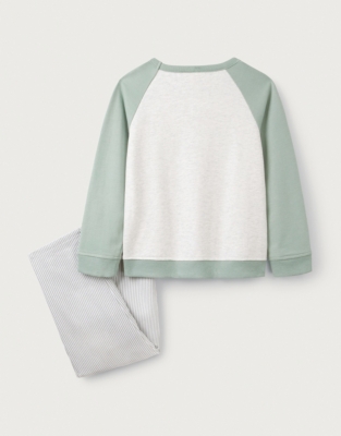 Organic Cotton Turtle Sweatshirt & Striped Twill Trousers Set (18mths–6yrs)