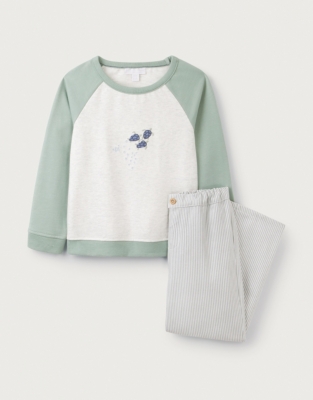 Organic Cotton Turtle Sweatshirt & Striped Twill Trousers Set (18mths–6yrs)