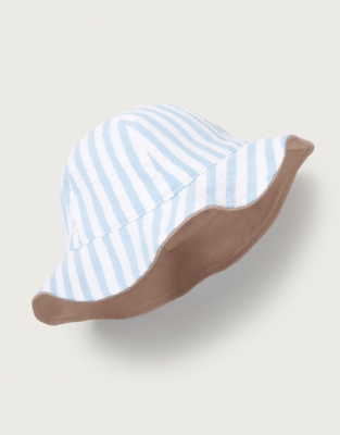 Organic Cotton Twill & Stripe Reversible Hat (0–6yrs)