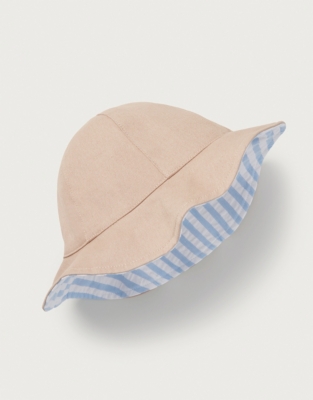 Organic Cotton Twill & Stripe Reversible Hat (0–6yrs)