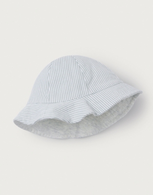 Organic Cotton Twill Striped Reversible Hat (0–6yrs)