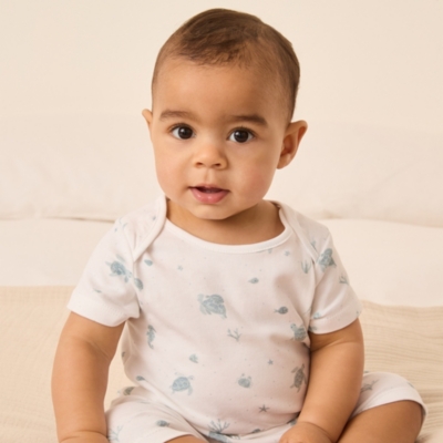 Organic Cotton Under The Sea Shortie (0–9mths)