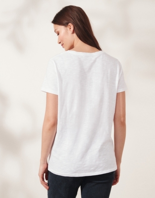 Organic-Cotton V-Neck T-Shirt | Tops & Blouses | The White Company US