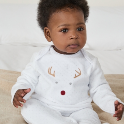 Organic Cotton Velour Jingles Sleepsuit (0–24mths)