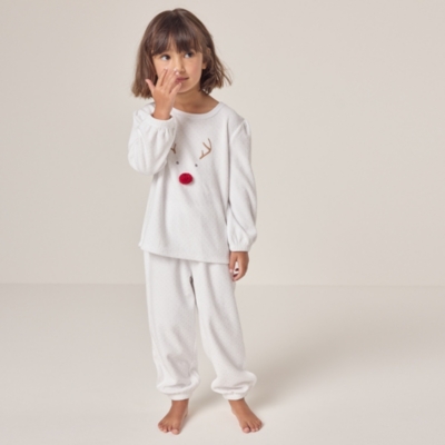 Organic Cotton Velour Relaxed Fit Jingles Reindeer Pyjamas (1–12yrs)