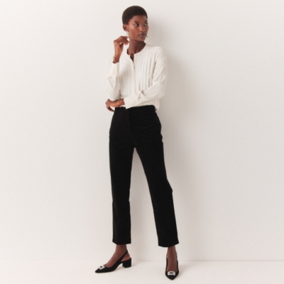 Organic Cotton Velvet Slim Leg Trousers