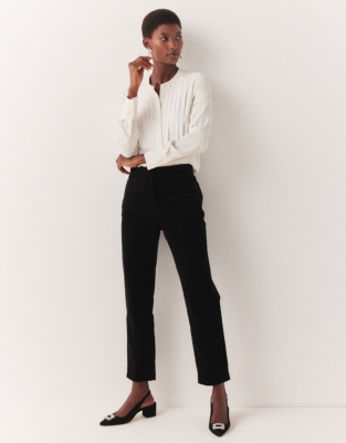 Organic Cotton Velvet Slim Leg Trousers