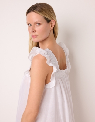 Organic Cotton Vintage Boho Embroidered Nightgown