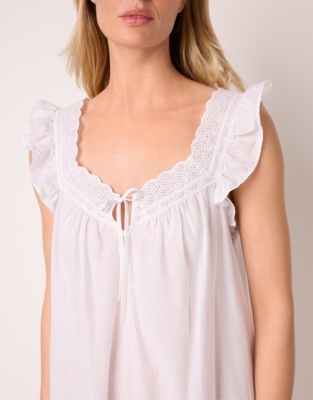 Organic Cotton Vintage Boho Embroidered Nightie