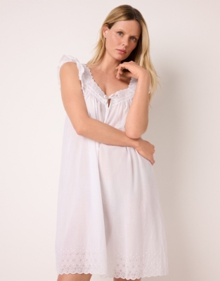 Organic Cotton Vintage Boho Embroidered Nightie