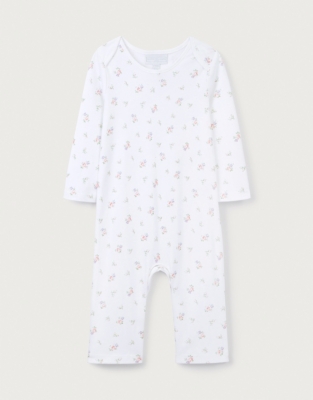 Organic Cotton Vintage Rose Sleepsuit (0–24mths)
