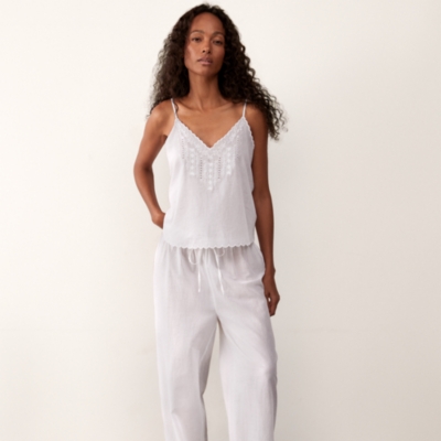 Organic Cotton Voile Embroidered Scalloped Pyjama Set