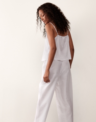 Organic Cotton Voile Embroidered Scalloped Pyjama Set
