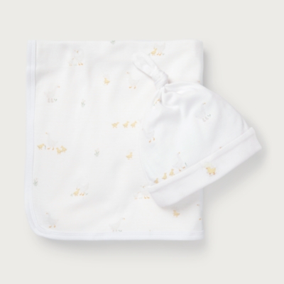 Organic Cotton Walking Ducklings Reversible Blanket & Hat Set (0–12mths)