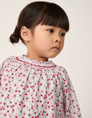 Organic Cotton Winter Berry Smocked Dress (0–4yrs)