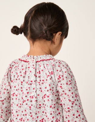 Organic Cotton Winter Berry Smocked Dress (0–4yrs)