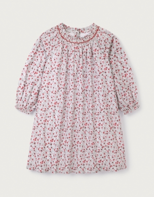Organic Cotton Winter Berry Smocked Dress (0–4yrs)