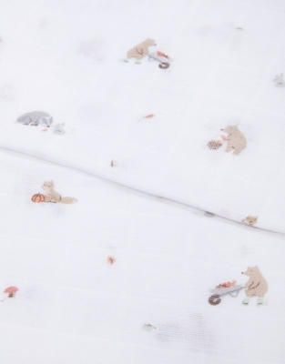 Organic Cotton Woodland Muslins – Set of 2