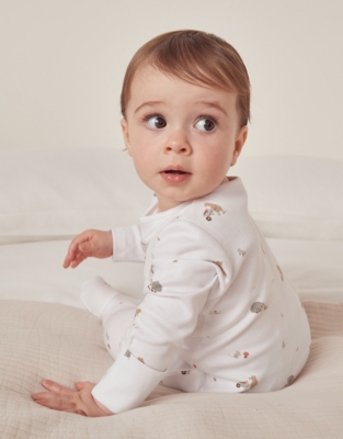 Organic Cotton Woodland Wrap Sleepsuit (0–24mths)