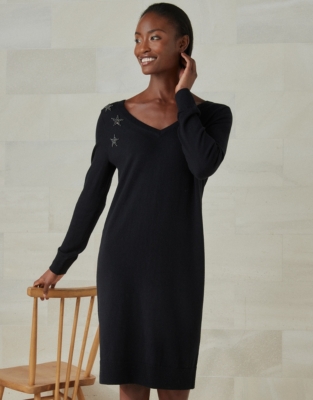 Black wool dress best sale