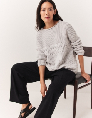 Organic Cotton Wool Multi Stitch Jumper Jumpers & Cardigans The