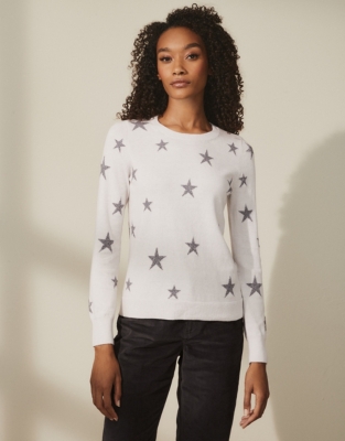 Organic-Cotton-Wool Sparkle Star Jumper | Clothing Sale | The White ...