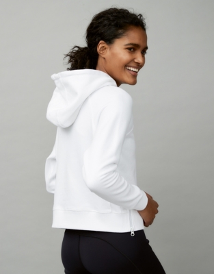 Organic Cotton Zip Detail Hoodie | Loungewear | The White Company UK