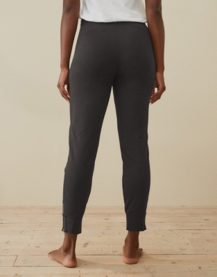 Organic Cotton Zip Detail Slim Jersey Joggers Trousers