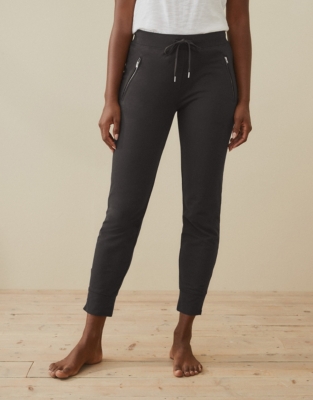 White company zip joggers new arrivals