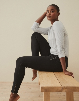 Zip-detailed stretch-jersey leggings