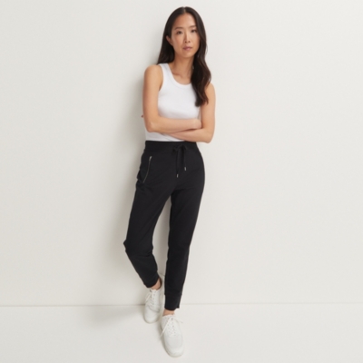 Organic Cotton Zip Detail Slim Jersey Joggers