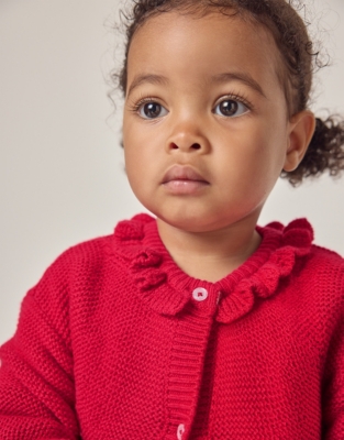 Organic Cotton and Wool Frill Detail Cardigan (0–18mths)