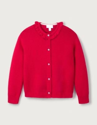 Organic Cotton and Wool Frill Detail Cardigan (0–18mths)